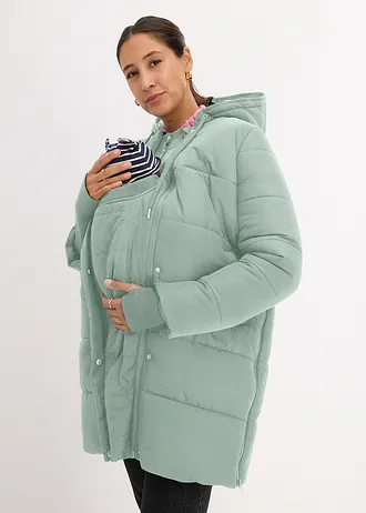Lange 3-in-1 zwangerschapsjas / draagjas • rookgroen • bonprix online shop