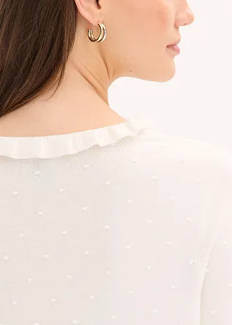 Jemne pletený pulóver z viskózového mixu • biela vlna • obchod bonprix