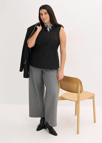 Top van bengaline, Kleur: zwart