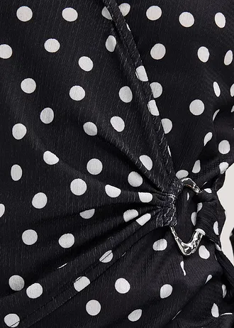 Longsleeve van gestructureerde jersey • gestipt zwart/wit • bonprix online shop