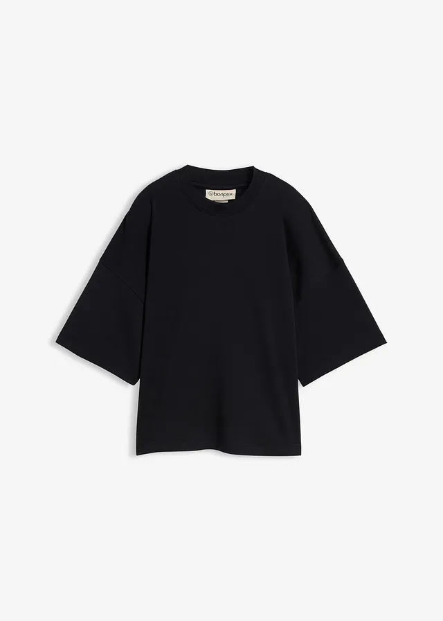 Bluză scurtă cu croi oversize din 100% bumbac gros organic