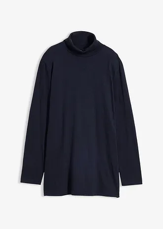 T-shirt col roulé 100% coton • bleu foncé • Boutique bonprix