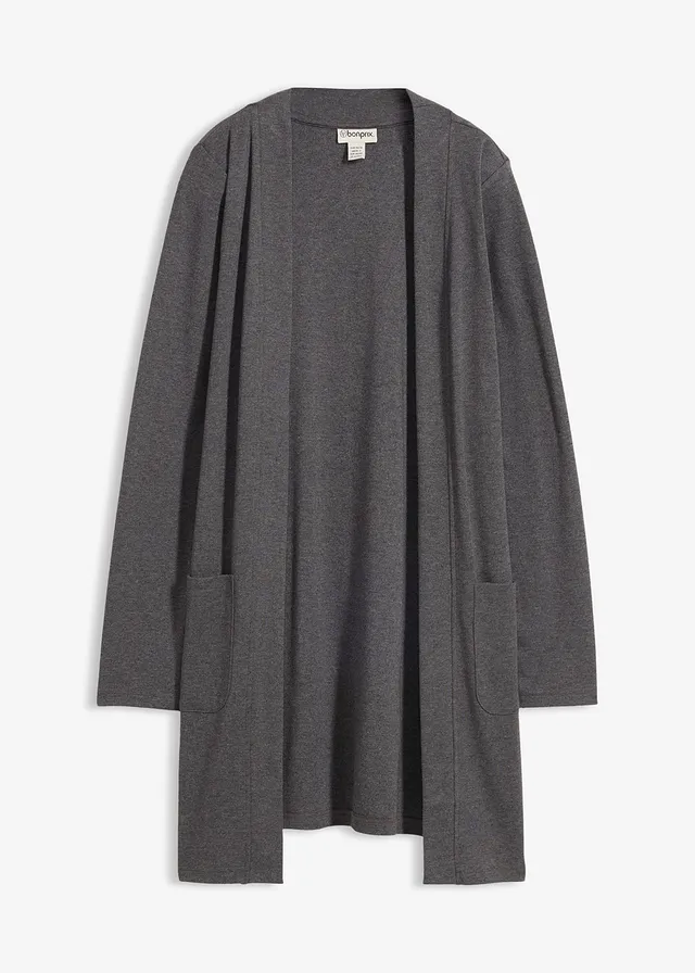 Gilet matière T-shirt • gris chiné • Boutique bonprix