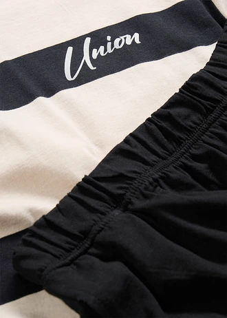 Pijama scurtă din bumbac • gri-piatră-negru • magazin bonprix