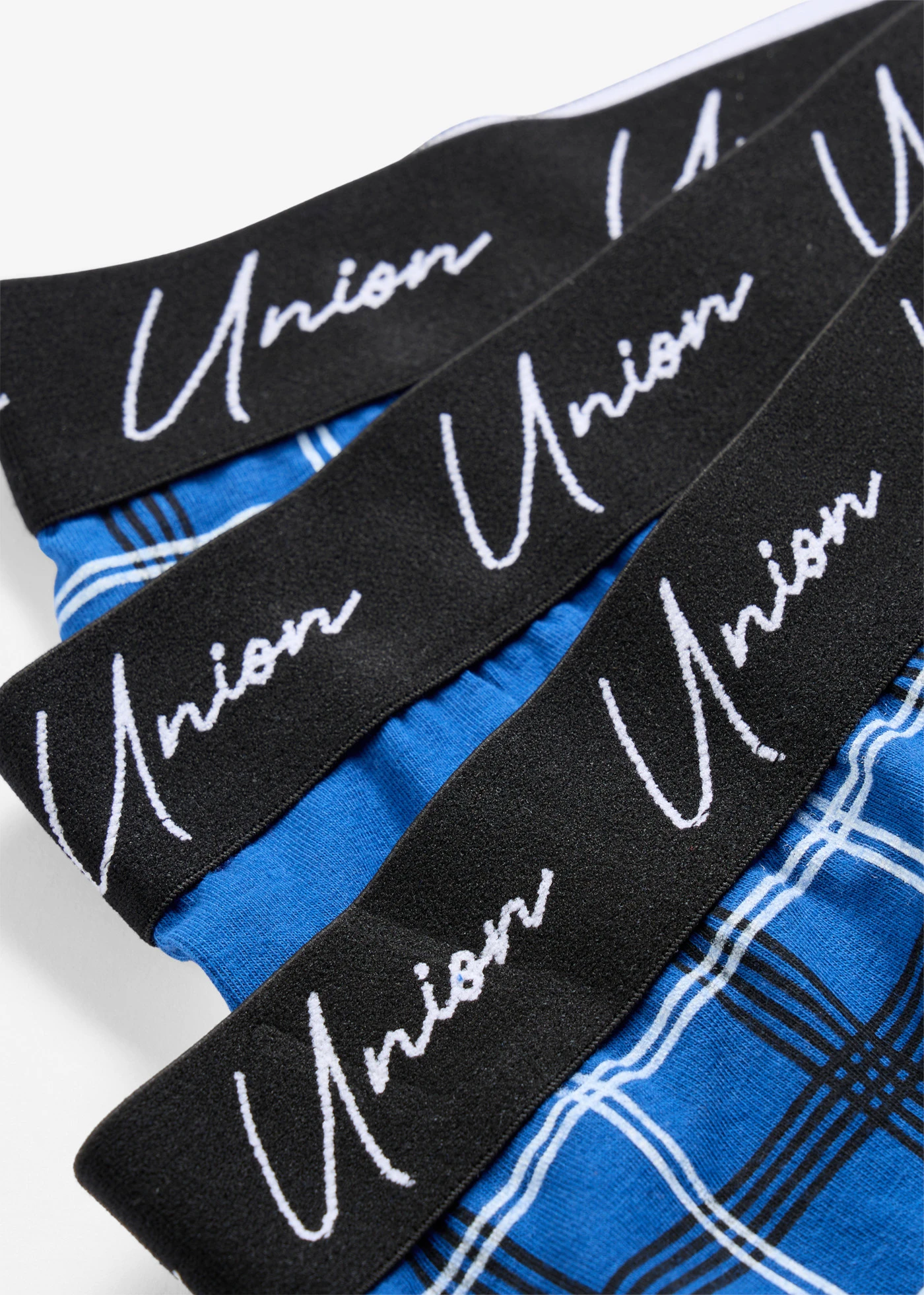 Boxeralsó, szűk fazon, pamuttal (3 db-os csomag) • enciánkék-fekete kockás+kék • bonprix áruház