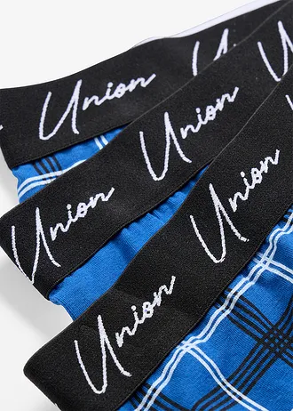 Lot de 3 boxers coton • bleu-noir carreaux+bleu • Boutique bonprix