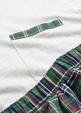 Shortama met zak • lichtgrijs gemêleerd-donkergroen geruit • bonprix online shop