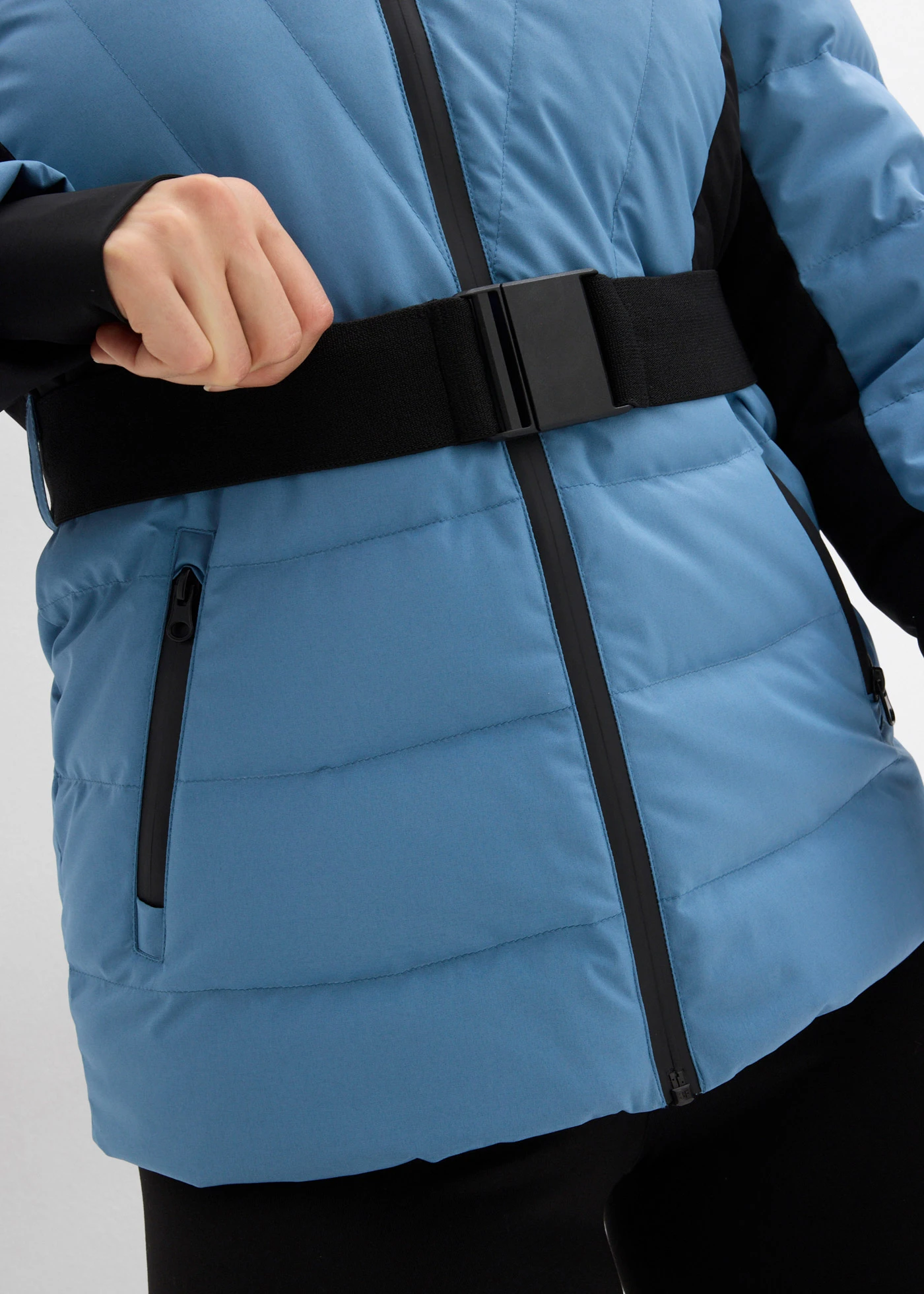 Voděodolná péřová lyžařská bunda • modrošedá • bonprix obchod