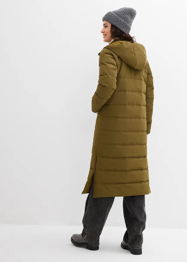 Doudoune longue et déperlante en duvet • olive • product-page.page-title-suffix