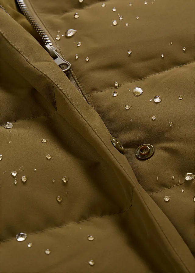 Doudoune longue et déperlante en duvet • olive • product-page.page-title-suffix