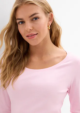 Tričko s dlhým rukávom z čistej bio bavlny • krištáľovo ružová • obchod bonprix