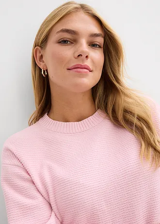 Pulover cu bumbac • roz cristal • magazin bonprix