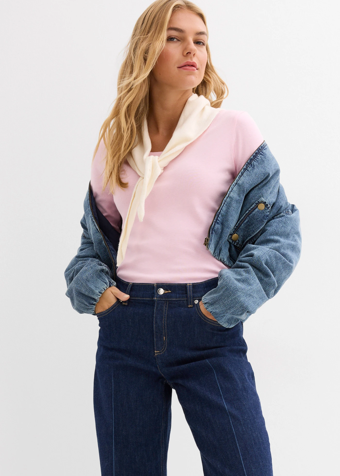 Tričko s dlouhým rukávem, z čisté organické bavlny • křišťálově růžová • bonprix obchod