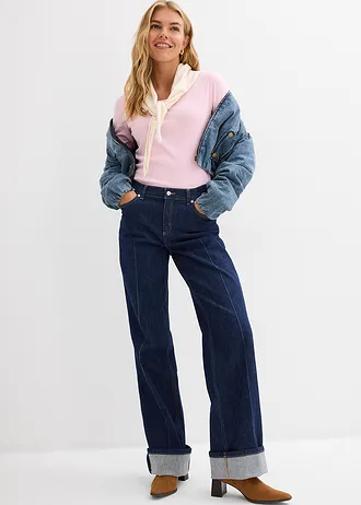 Bluză cu mâneci lungi din bumbac organic 100% • roz cristal • magazin bonprix