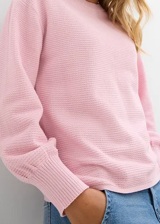 Pulóver s bavlnou • krištáľovo ružová • obchod bonprix