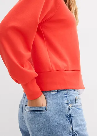 Bluză casual din material scuba moale • roșu-căpșună • magazin bonprix