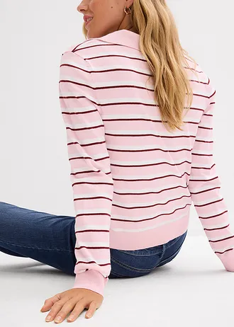 Trui met polokraag • wit-kristalroze-robijnrood • bonprix online shop