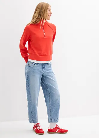 Bluză casual din material scuba moale • roșu-căpșună • magazin bonprix