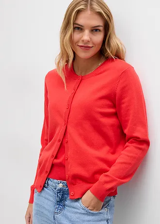 Fijngebreid vest • aardbeirood • bonprix online shop