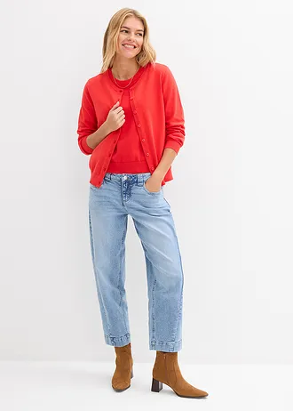 Fijngebreid vest • aardbeirood • bonprix online shop