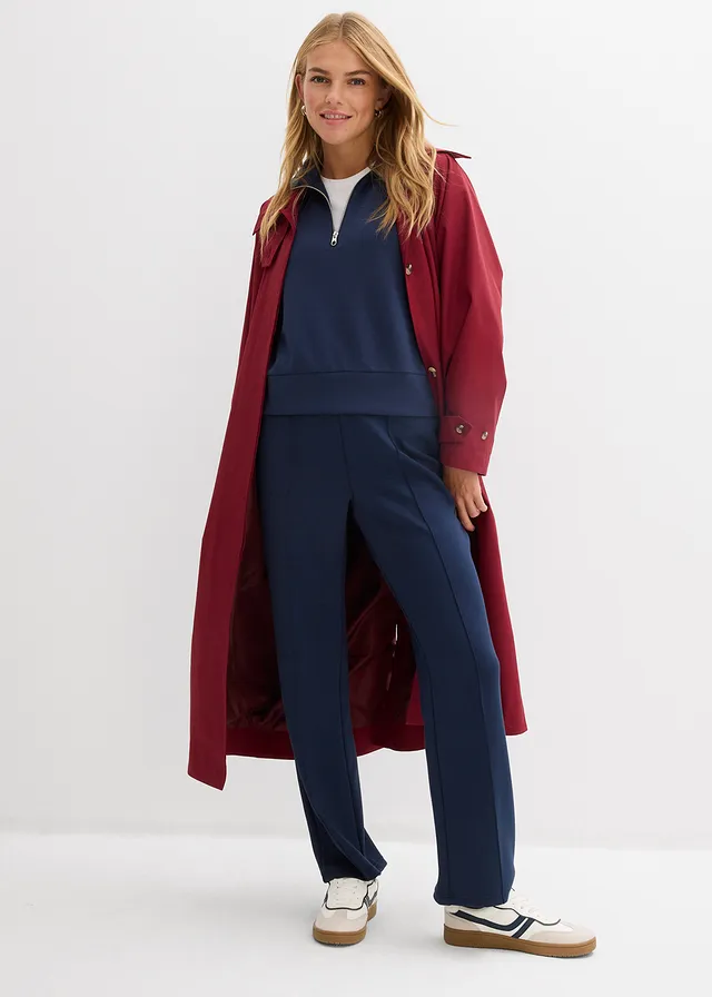 Sweater van zacht scuba, Kleur: donkerblauw