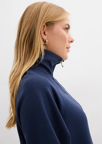 Bluza ze stójką, z miękkiego materiału scuba • granatowy • sklep bonprix