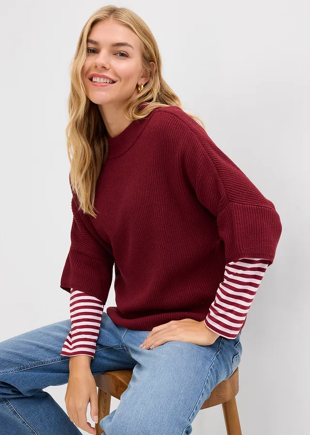 Pull boxy et doux • rouge rubis • product-page.page-title-suffix