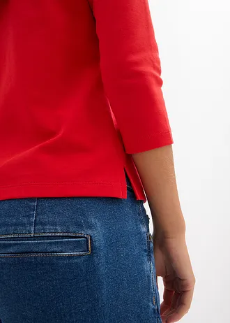 Bluză polo din bumbac organic 100% • roșu-căpșună • magazin bonprix