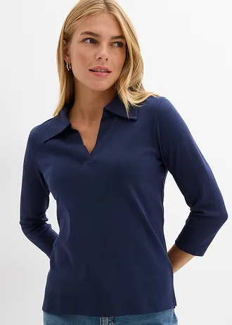 Poloshirt van biologisch katoen, Kleur: donkerblauw