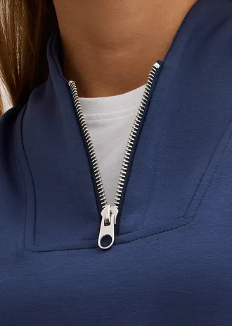 Sweat-shirt doux en matière néoprène • bleu foncé • Boutique bonprix