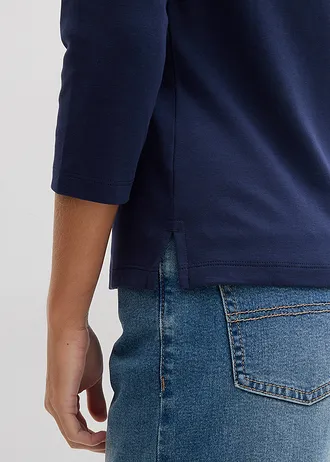 Bluză polo din bumbac organic 100% • bleumarin • magazin bonprix