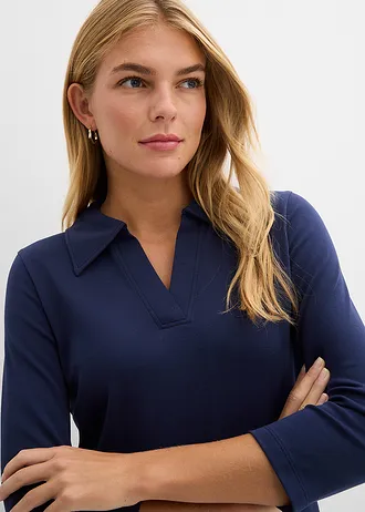 Bluză polo din bumbac organic 100% • bleumarin • magazin bonprix