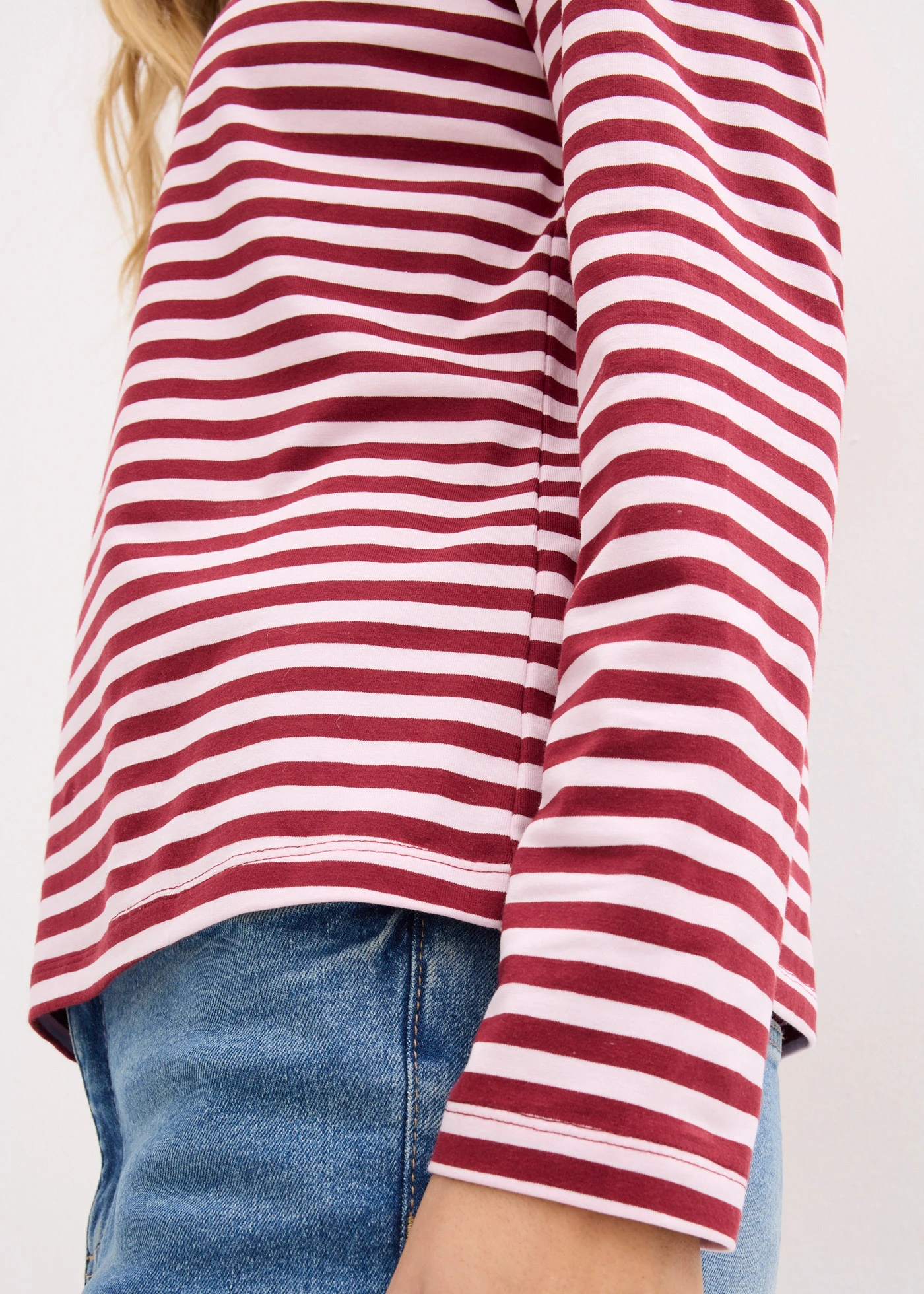 Longsleeve • kristalroze-robijnrood gestreept • bonprix online shop