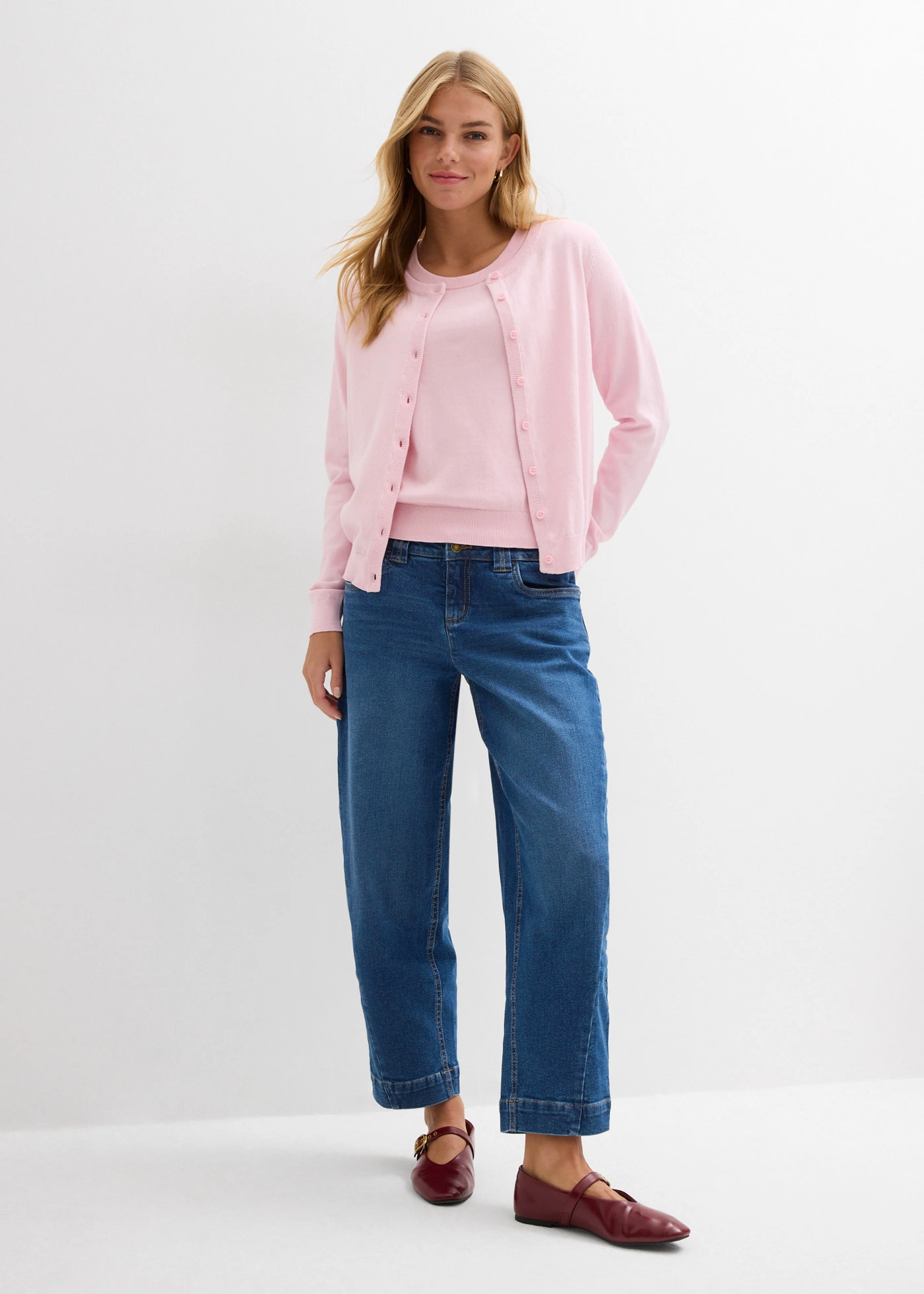 Pulover din tricotaj fin • roz cristal • magazin bonprix