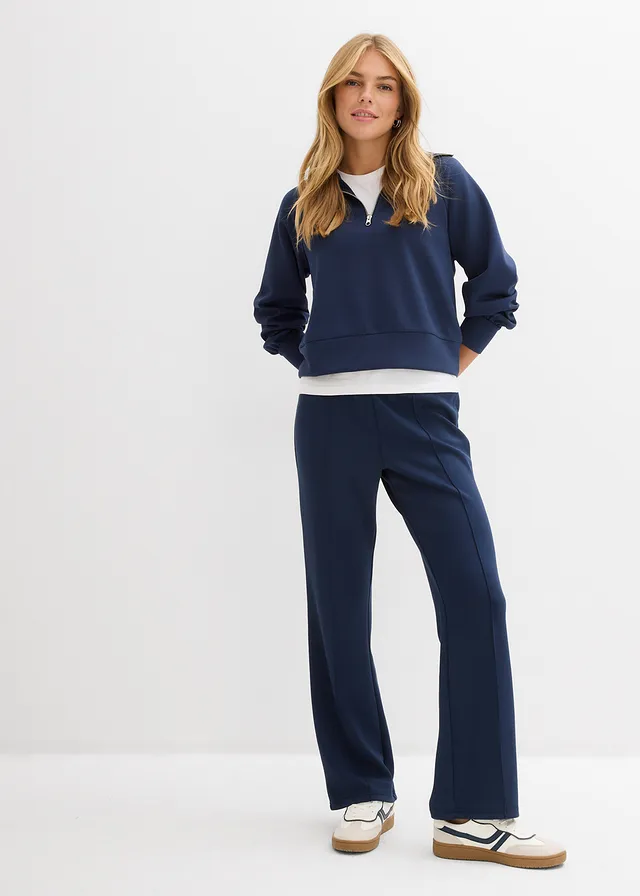 Scuba sweatpants van een zachte viscosemix • donkerblauw • product-page.page-title-suffix