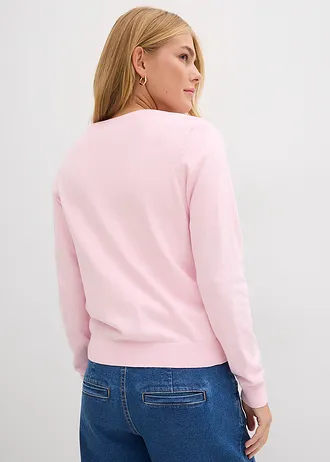 Kabátek z jemné pleteniny, barva: křišťálově růžová