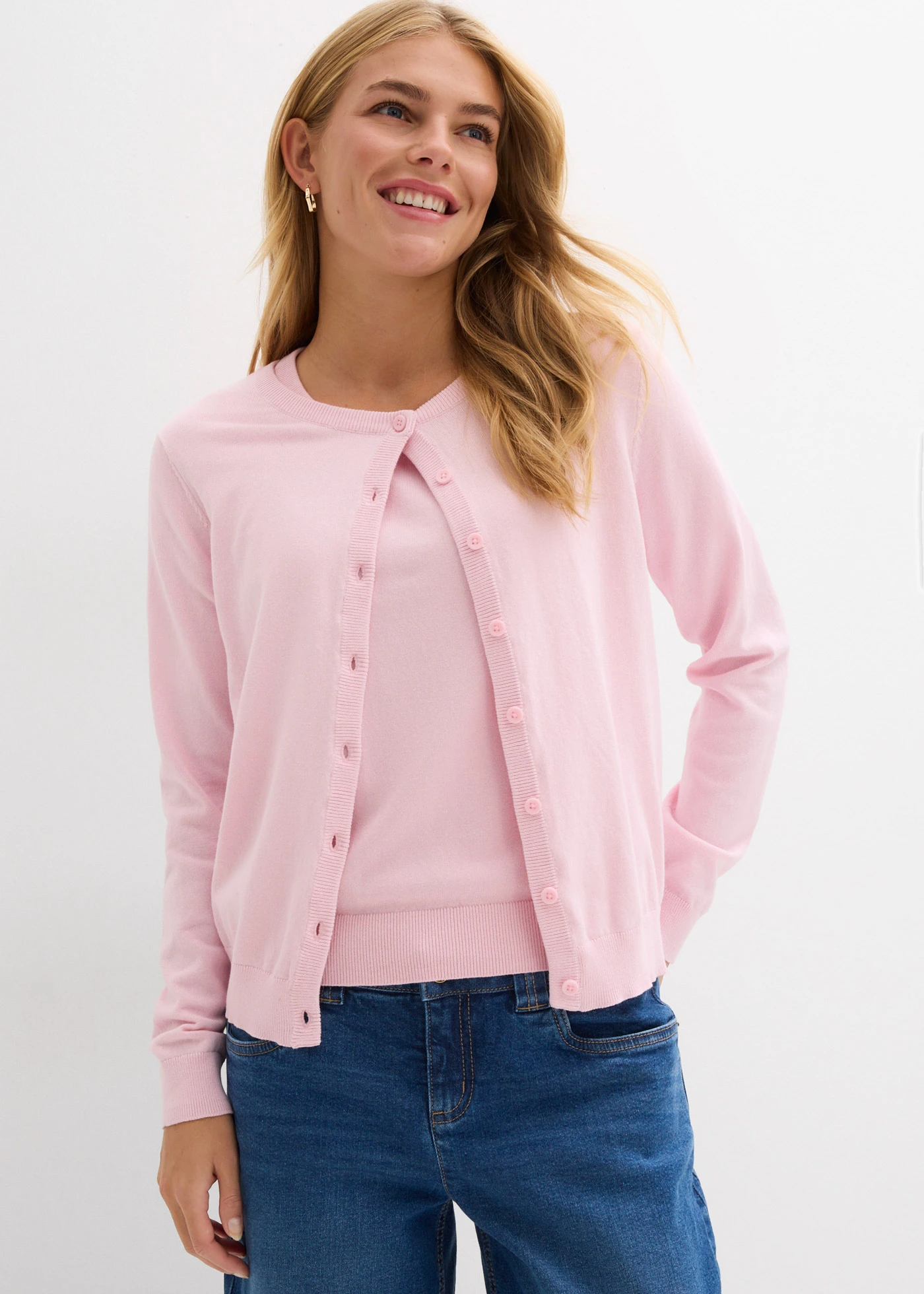 Jemne pletený sveter • krištáľovo ružová • obchod bonprix