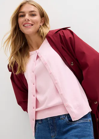 Jachetă din tricotaj fin • roz cristal • magazin bonprix