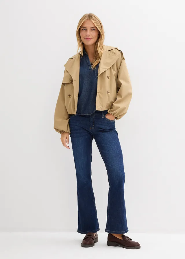 Spijkertuniek van biologisch katoen, Kleur: donkerblauw denim used
