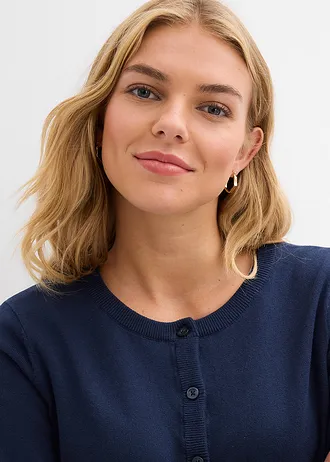 Gilet en fine maille • bleu foncé • Boutique bonprix