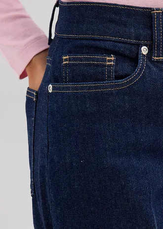 Blugi Loose Straight Mid Waist, Full Length • bleumarin denim uzat • magazin bonprix