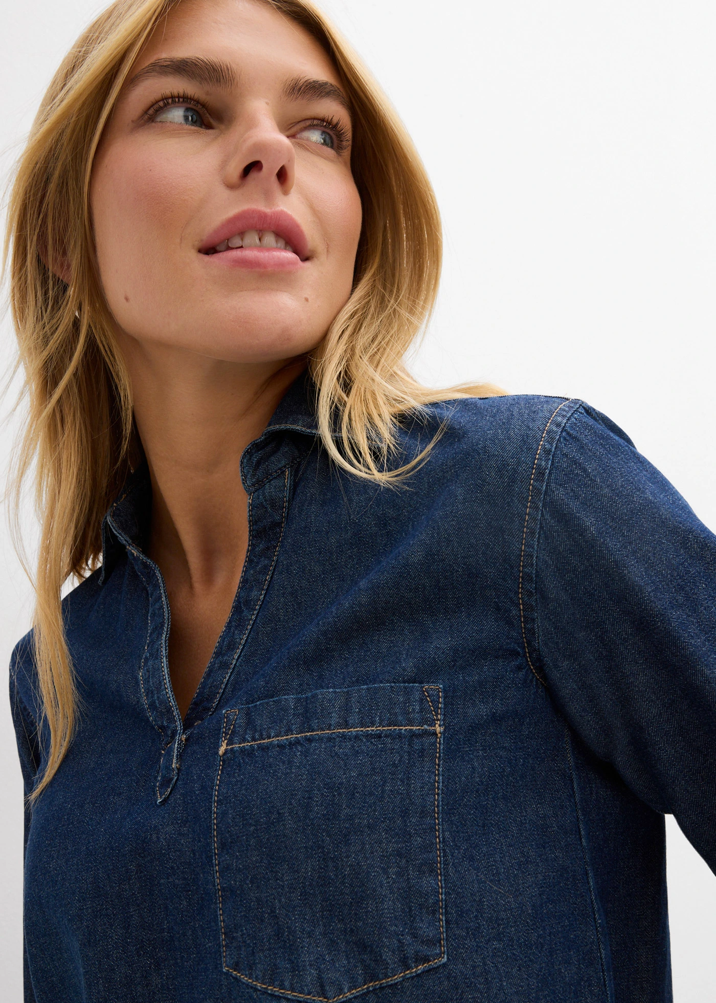 Džínová tunika s čistou organickou bavlnou • tmavě modrý denim used • bonprix obchod