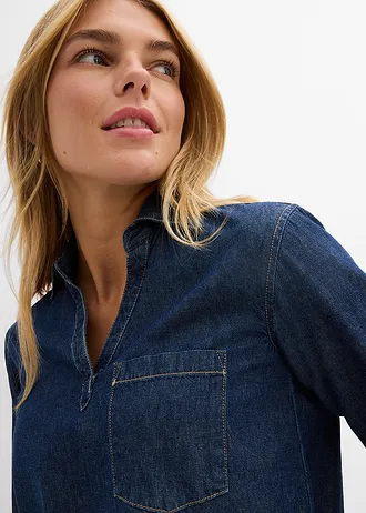 Džínová tunika s čistou organickou bavlnou • tmavě modrý denim used • bonprix obchod