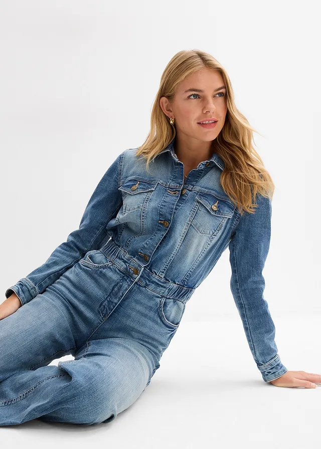 Jeans jumpsuit • middelblauw denim used • product-page.page-title-suffix