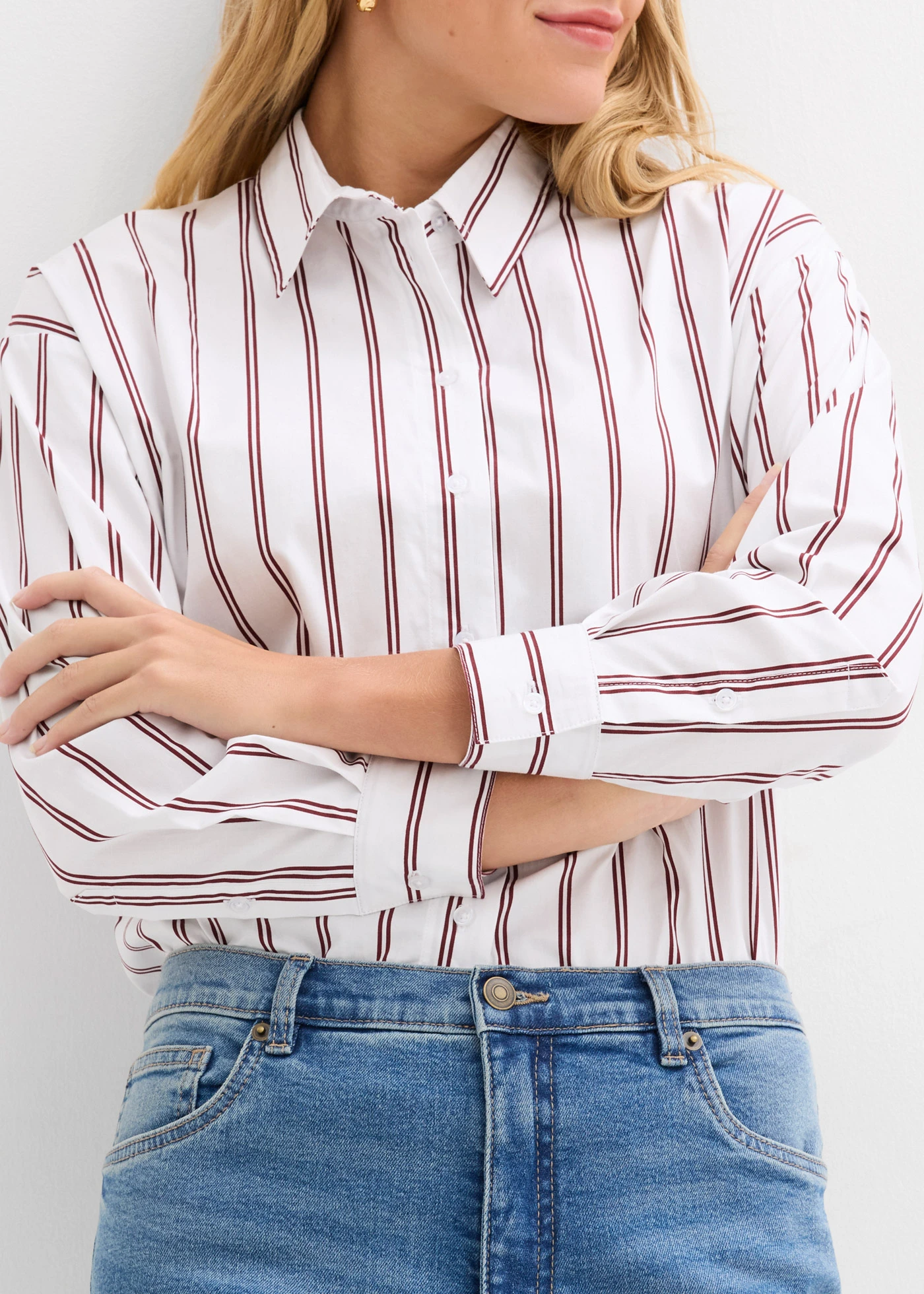 Loose fit straight jeans, high waist • middelblauw denim used • bonprix online shop