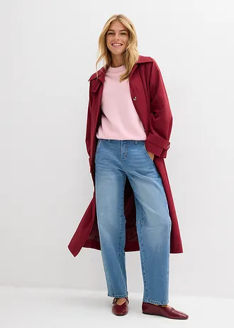 Barrel farmer, Mid Waist • középkék denim, használt hatású • bonprix áruház