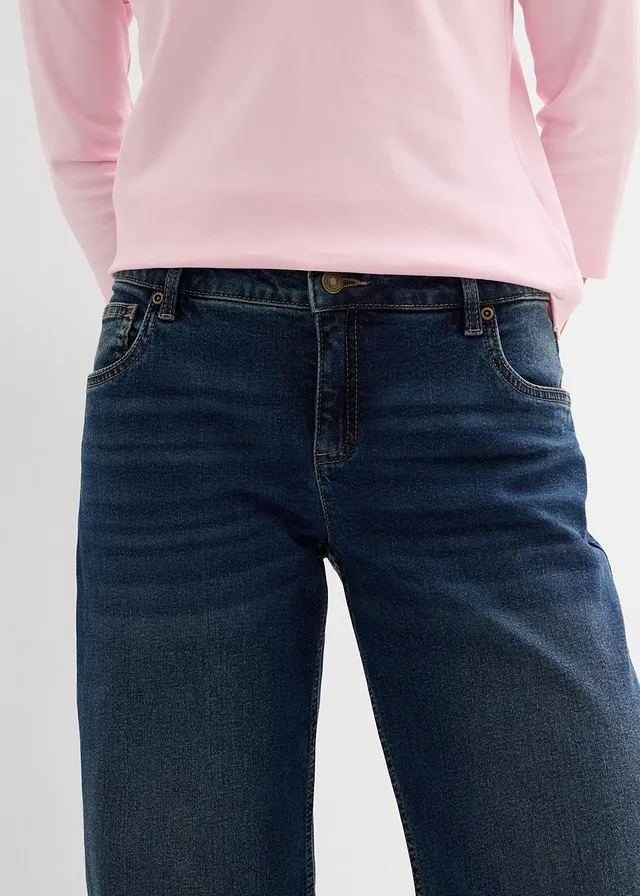Barrel jeans, mid waist • donkerblauw denim used • product-page.page-title-suffix