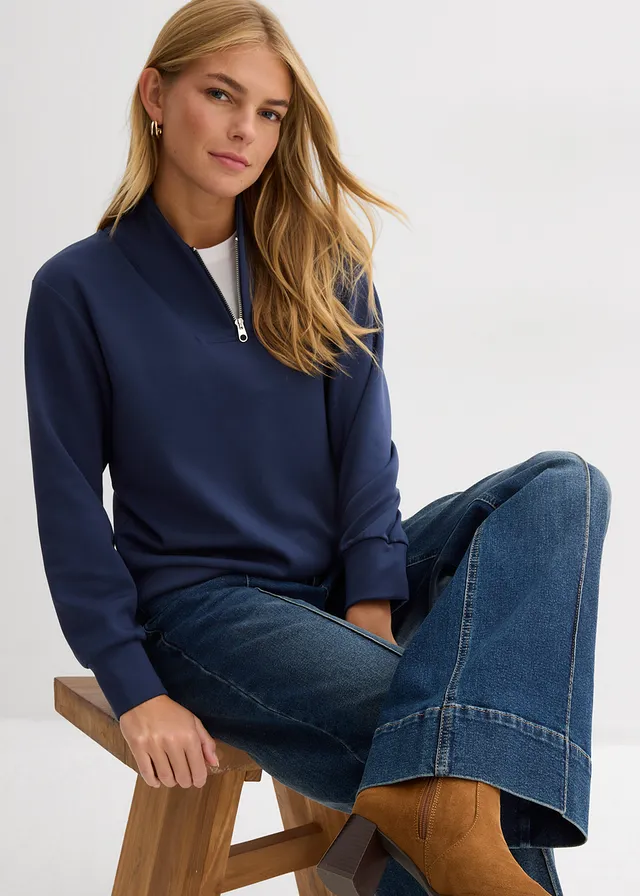 Jean large taille mi-haute, long • bleu foncé denim used • product-page.page-title-suffix