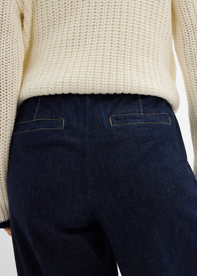 Barrel jeans mid waist met comfortband • donkerblauw denim • product-page.page-title-suffix