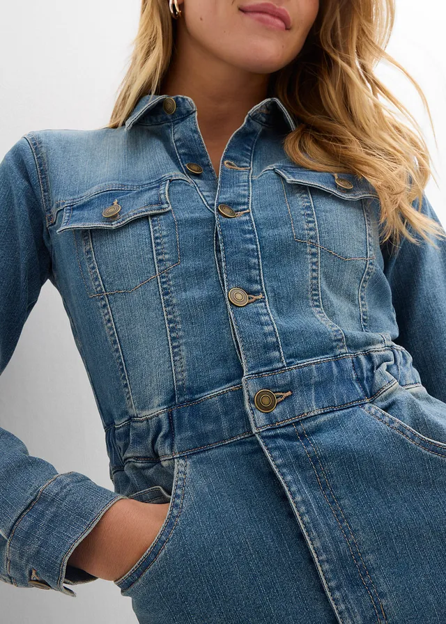 Spijkerjurk met biologisch katoen • middelblauw denim used • product-page.page-title-suffix